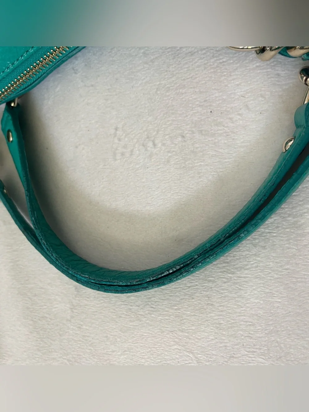 kate spade Quilted Teal Shoulder Bag with Gold Chain Straps